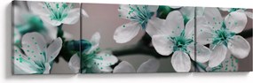 Obraz kwiatu - turkusowy (170x50 cm)
