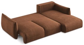 Rozkładany narożnik (prawostronny/z szezlongiem) w kolorze terakoty Leila – Makamii