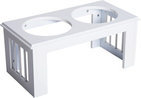 PawHut Miski Podwyższone dla Zwierząt 2 Miski Stal Szlachetna Biały dla Psów i Kotów | Aosom PL