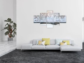 Obraz - Lis w zimowym krajobrazie (125x70 cm)