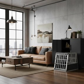 Transporter dla psa BRUNO, 66x90x72cm, srebrna/czarna Jurhan