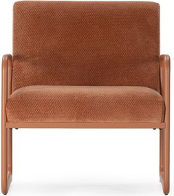 Fotel z tkaniny szenilowej w kolorze terakoty Vince – MOME