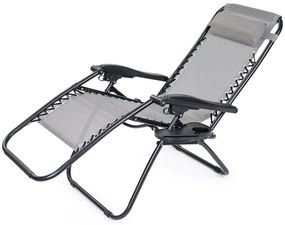 4Home Ogrodowe krzesło leżakowe Relax, szary