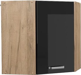 Szafka wisząca narożna czarny wysoki połysk 57x34.1x60 r-line