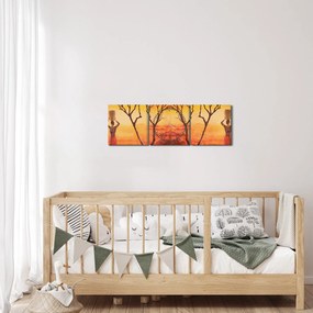 Obraz - Afrykańska sawanna (z zegarem) (90x30 cm)