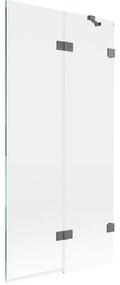 Mexen Lunar parawan nawannowy 2-skrzydłowy prawy 90 x 150 cm, transparent, gun metal - 897-090-100-95-00-P