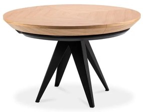 Stół rozkładany z czarnymi metalowymi nogami Windsor &amp; Co Sofas Magnus, ø 120 cm