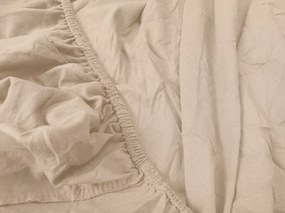 PrzytulneMieszkanie.pl Prześcieradło jersey BASIC beżowe 90 x 200 cm