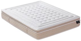 Zestaw 180 x 200 cm stelaż z jasną naturalną skrzynią + materac hybrydowy z 7-strefowymi sprężynami kieszeniowymi i chłodzącą pianką żelową z pamięcią kształtu grub. 30 cm - NAZILI marki YSMÉE