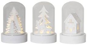 Białe dekoracje świetlne ze świątecznym motywem zestaw 3 szt. ø 5,5 cm Kupol – Star Trading