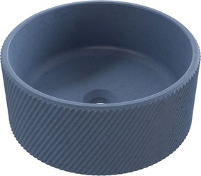 Umywalka betonowa nablatowa okrągła bez otworu na baterię 37 cm VIJA | różne kolory : Kolor - Jagodowy