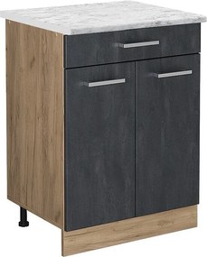 Szafka dolna do kuchni czarny beton 60x60x81.6 r-line