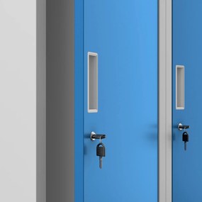 Szafa socjalna czterokomorowa Kacper 80x50x180 cm szary/niebieski