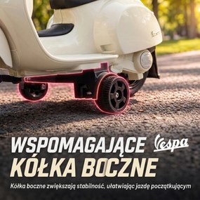 AIYAPLAY Elektryczny motocykl dziecięcy Mini Vespa GTS 6V z akumulatorem litowym Ergonomiczne siedzisko i oparcie 1,5-3 lat | Aosom PL