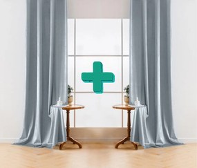 Zasłona zaciemniająca VELVET szaro-niebieska 140x250 cm (2 szt.), kółka metalowe