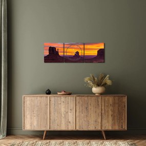 Obraz - Monument Valley v Arizonie (z zegarem) (90x30 cm)