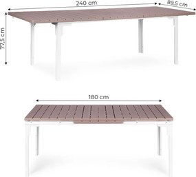 Stół ogrodowy Caprila rozkładany 180-240 cm, kolor biało-beżowy
