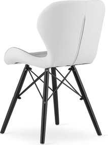 Krzesło LAGO ekoskóra - szaro-białe / nogi czarne