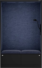 Szafa akustyczna do biura i szkoły Sally MentalBox, 115 x 40 x 185 cm, czarny/granatowy