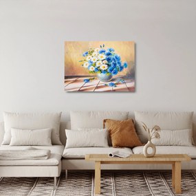 Malowany obraz wazonu z kwiatami (70x50 cm)
