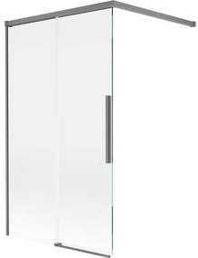 Mexen Rox parawan nawannowy 2-skrzydłowy rozsuwany 100 x 150 cm, transparent, gun metal - 8C9-100-003-95-00