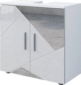 Szafka pod umywalkę biały wysoki połysk z wkładkami 60x30x59 irma