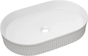 Biała owalna ceramiczna umywalka F8-C77