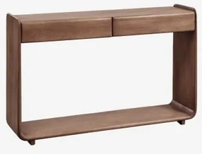 Konsola Do Przedpokoju Prostokątna 120x30 Cm Z Drewna Tinsley Ciemny Akacjowy Brąz - Sklum