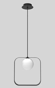 Czarna lampa wisząca kwadrat - 5X V030 E4-A44