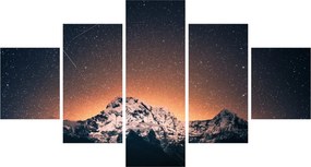 Obraz nocnego nieba z górą (125x70 cm)