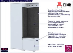 Szafa z siedziskiem tapicerowanym Furol 5X - Garderoba biało Notra