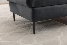 Narożnik z funkcją spania Taila Mini prawostronny - szary welur Velluto 18 / czarne nogi