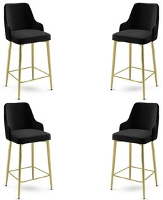 Zestaw krzeseł barowych Enox Black and Gold, 4szt.