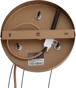 Lampa wisząca retro ciemny brąz z bursztynowym szkłem - Barb