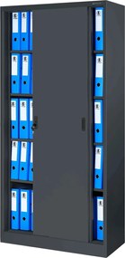 Przesuwna szafa biurowa Kuba 90x40x185 cm, antracyt