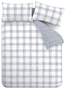 Biało-niebieska bawełniana pościel dwuosobowa 260x220 cm Marlow Check – Bianca