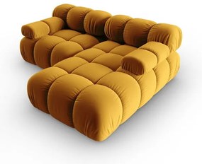 Żółty aksamitny narożnik (prawostronny) Bellis – Micadoni Home