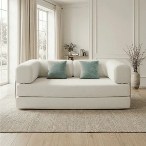 Sofa rozkładana Kaia – biały/szałwia