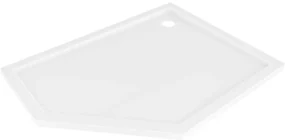 Mexen Flow brodzik pięciokątny slim prawy 90 x 80 cm, biały połysk - 46P108090R