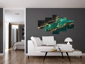 Obraz - Marmurki olejno-złote (125x70 cm)