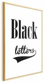 Plakat Black letters 40x60 cm z ramą złotą z marginesem ARTGEIST B