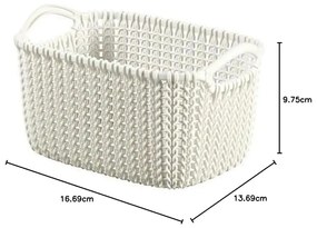 Biały koszyk Curver Knit, 3 l