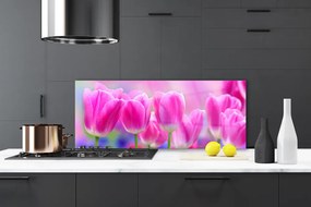 Panel Szklany do Kuchni Wiosenne Tulipany W Rozkwicie
