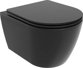 Mexen Carmen miska wc Rimless z deską wolnoopadającą slim, duroplast, czarna mat - 30881085