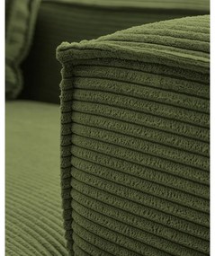 Ciemnozielona sztruksowa sofa Kave Home Blok