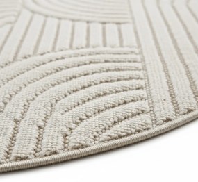 Dywan nowoczesny Helix Geometria kremowy koło 80 cm x 80 cm