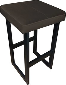 Hoker ALEX krzesło barowe tkanina Welur podstawa metalowa : Kolor Stelaża - Czarny , Kolor tkaniny - VELVET - MG05, Wysokość - 60 cm