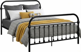 Czarne metalowe łóżko w stylu loft 140x200 cm EtiosaF7-W97