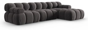 Ciemnoszara aksamitna sofa 285 cm Bellis – Micadoni Home