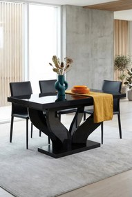 Czarny duży prostokątny stół rozkładany A5-G11